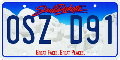 SD license plate 0SZD91