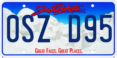 SD license plate 0SZD95