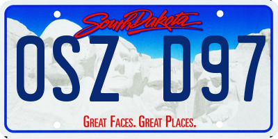 SD license plate 0SZD97