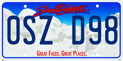 SD license plate 0SZD98