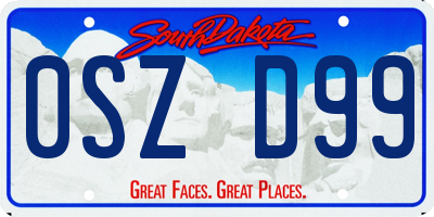 SD license plate 0SZD99