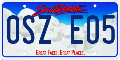 SD license plate 0SZE05