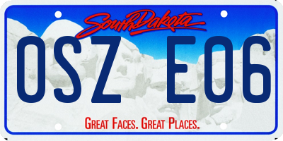 SD license plate 0SZE06