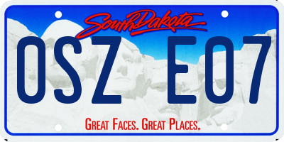 SD license plate 0SZE07
