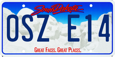 SD license plate 0SZE14