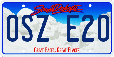 SD license plate 0SZE20