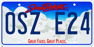 SD license plate 0SZE24