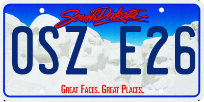 SD license plate 0SZE26
