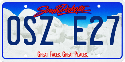 SD license plate 0SZE27