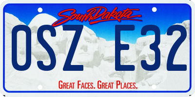 SD license plate 0SZE32