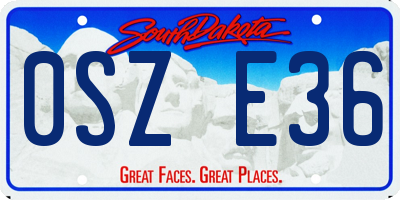 SD license plate 0SZE36