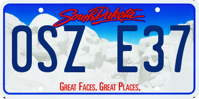 SD license plate 0SZE37