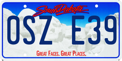 SD license plate 0SZE39