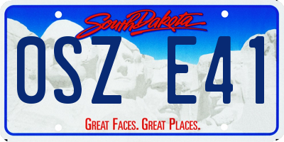 SD license plate 0SZE41