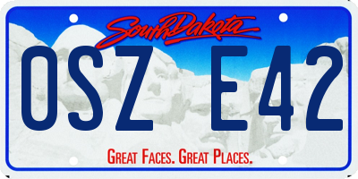 SD license plate 0SZE42