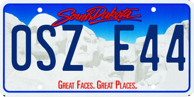 SD license plate 0SZE44