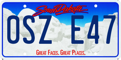 SD license plate 0SZE47