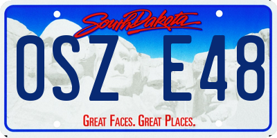 SD license plate 0SZE48