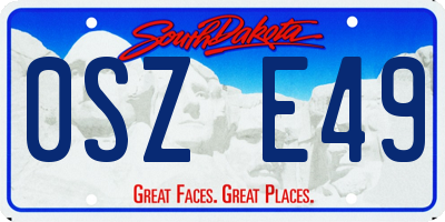 SD license plate 0SZE49