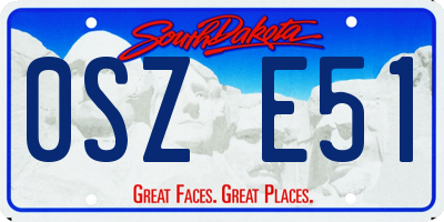 SD license plate 0SZE51