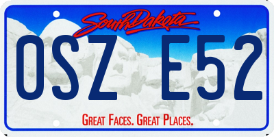 SD license plate 0SZE52