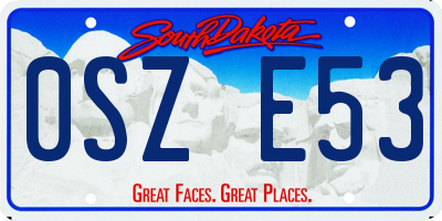 SD license plate 0SZE53