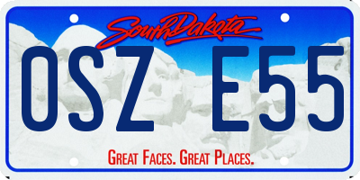 SD license plate 0SZE55