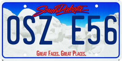 SD license plate 0SZE56