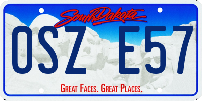 SD license plate 0SZE57
