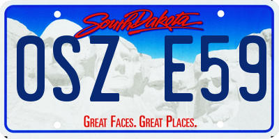 SD license plate 0SZE59