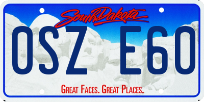 SD license plate 0SZE60