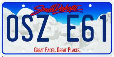 SD license plate 0SZE61