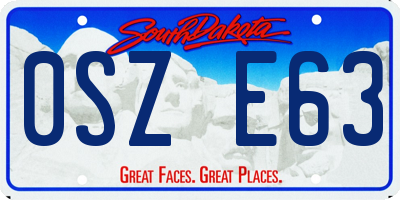 SD license plate 0SZE63