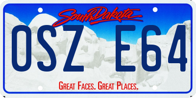 SD license plate 0SZE64