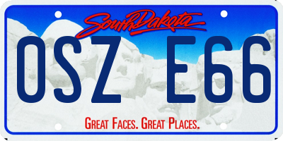 SD license plate 0SZE66