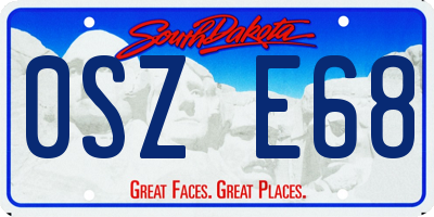 SD license plate 0SZE68