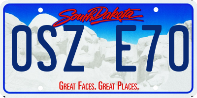 SD license plate 0SZE70