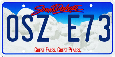 SD license plate 0SZE73