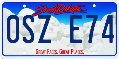 SD license plate 0SZE74