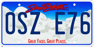 SD license plate 0SZE76