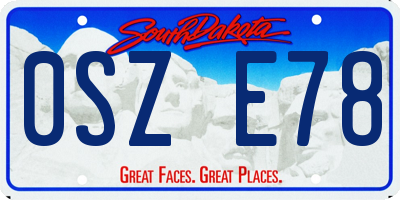 SD license plate 0SZE78