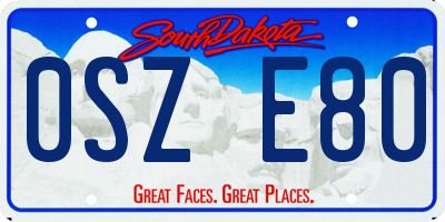 SD license plate 0SZE80