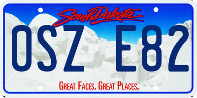 SD license plate 0SZE82