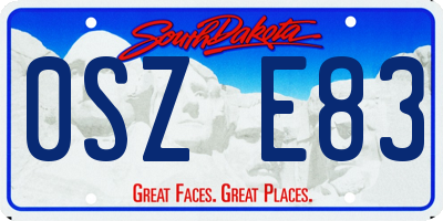 SD license plate 0SZE83
