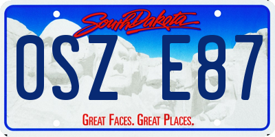 SD license plate 0SZE87