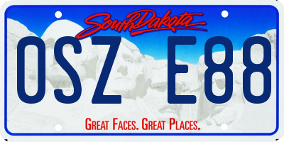 SD license plate 0SZE88