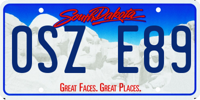SD license plate 0SZE89