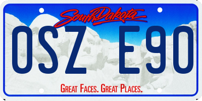 SD license plate 0SZE90