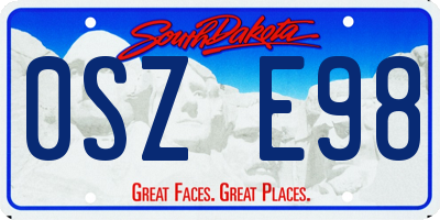 SD license plate 0SZE98