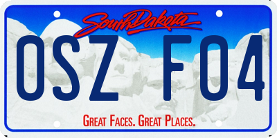 SD license plate 0SZF04